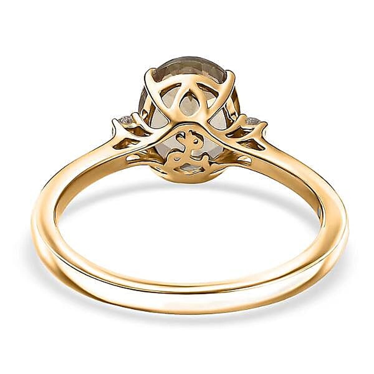 Certified & Appraised Luxoro AAA Turkizite and G-H I2 Diamond 2.32 ctw Ring in 14K Yellow Gold (Size 10.0) image number 6