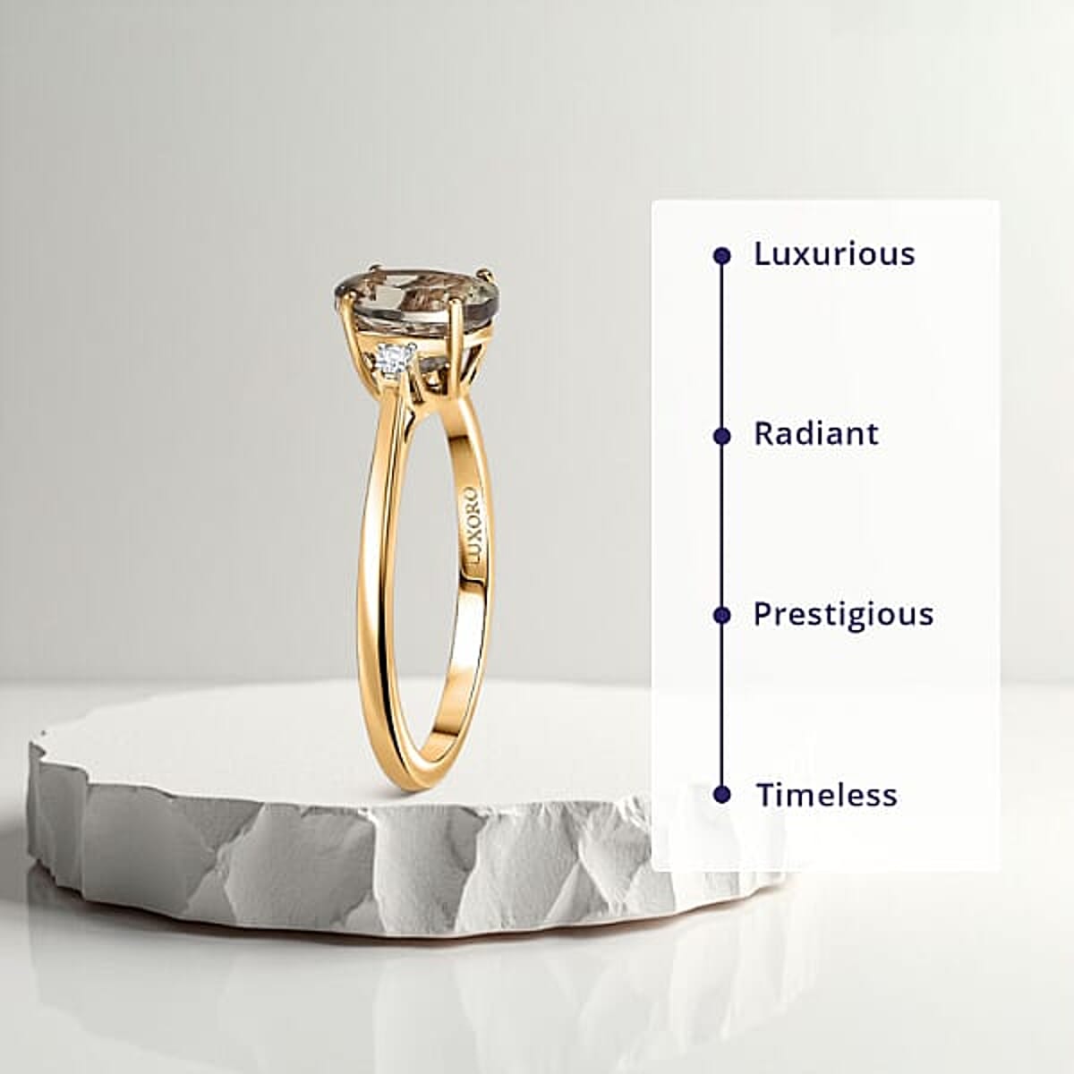 Certified & Appraised Luxoro AAA Turkizite and G-H I2 Diamond 2.32 ctw Ring in 14K Yellow Gold (Size 10.0) image number 2