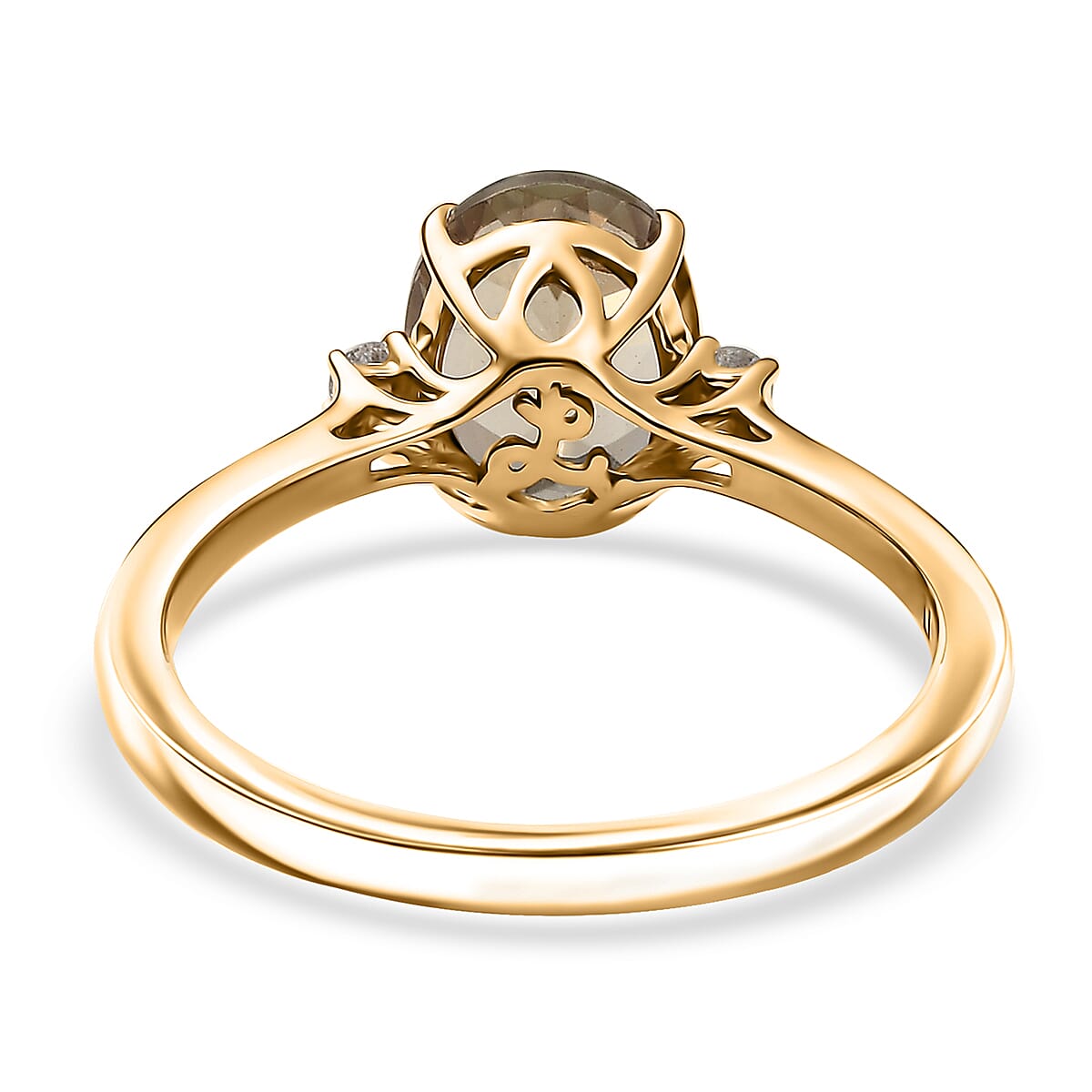 Certified & Appraised Luxoro AAA Turkizite and G-H I2 Diamond 2.32 ctw Ring in 14K Yellow Gold (Size 7.0) image number 4