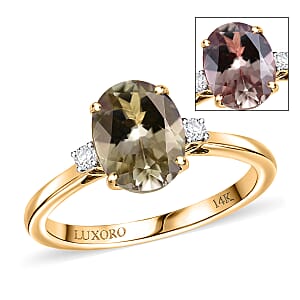 Certified & Appraised Luxoro AAA Turkizite and G-H I2 Diamond 2.32 ctw Ring in 14K Yellow Gold (Size 10.0)