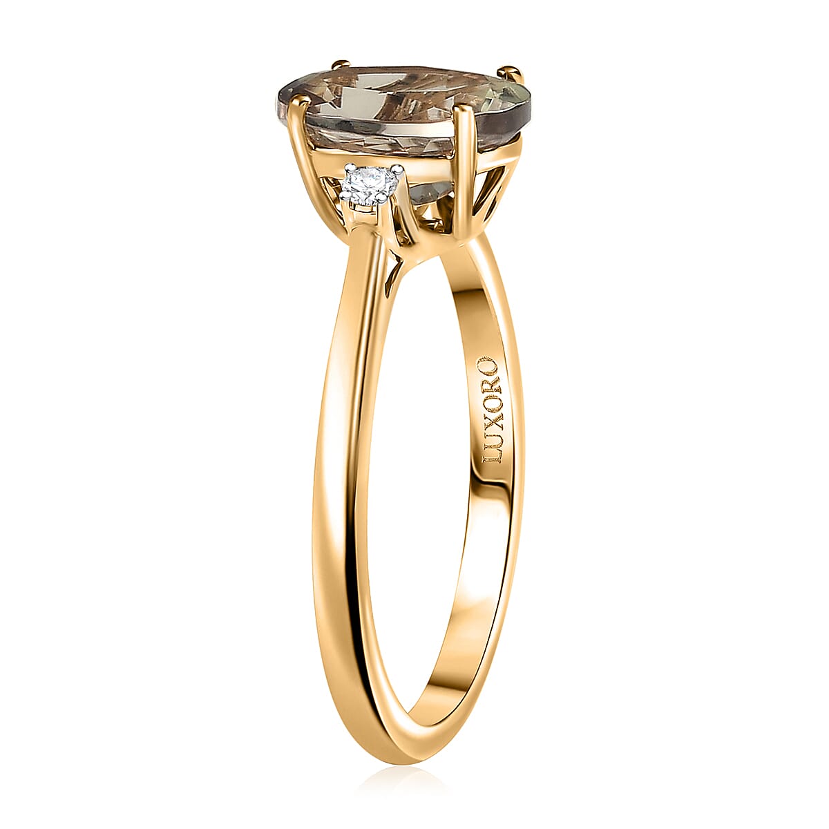Certified & Appraised Luxoro AAA Turkizite and G-H I2 Diamond 2.32 ctw Ring in 14K Yellow Gold (Size 10.0) image number 3