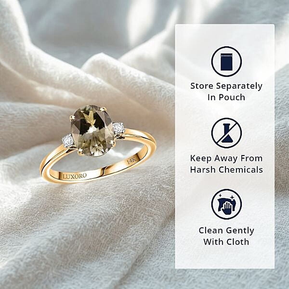 Certified & Appraised Luxoro AAA Turkizite and G-H I2 Diamond 2.32 ctw Ring in 14K Yellow Gold (Size 10.0) image number 4