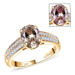 Certified & Appraised Luxoro AAA Turkizite and G-H I2 Diamond 2.33 ctw Ring in 14K Yellow Gold (Size 10.0)