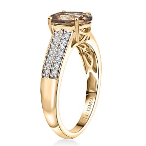 Certified & Appraised Luxoro AAA Turkizite and G-H I2 Diamond 2.33 ctw Ring in 14K Yellow Gold (Size 10.0)