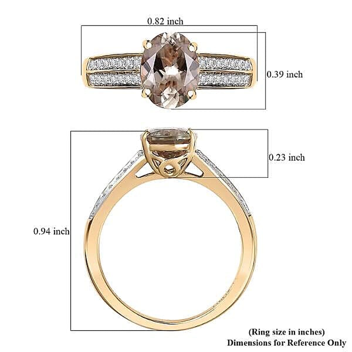 Certified & Appraised Luxoro AAA Turkizite and G-H I2 Diamond 2.33 ctw Ring in 14K Yellow Gold (Size 10.0) image number 5