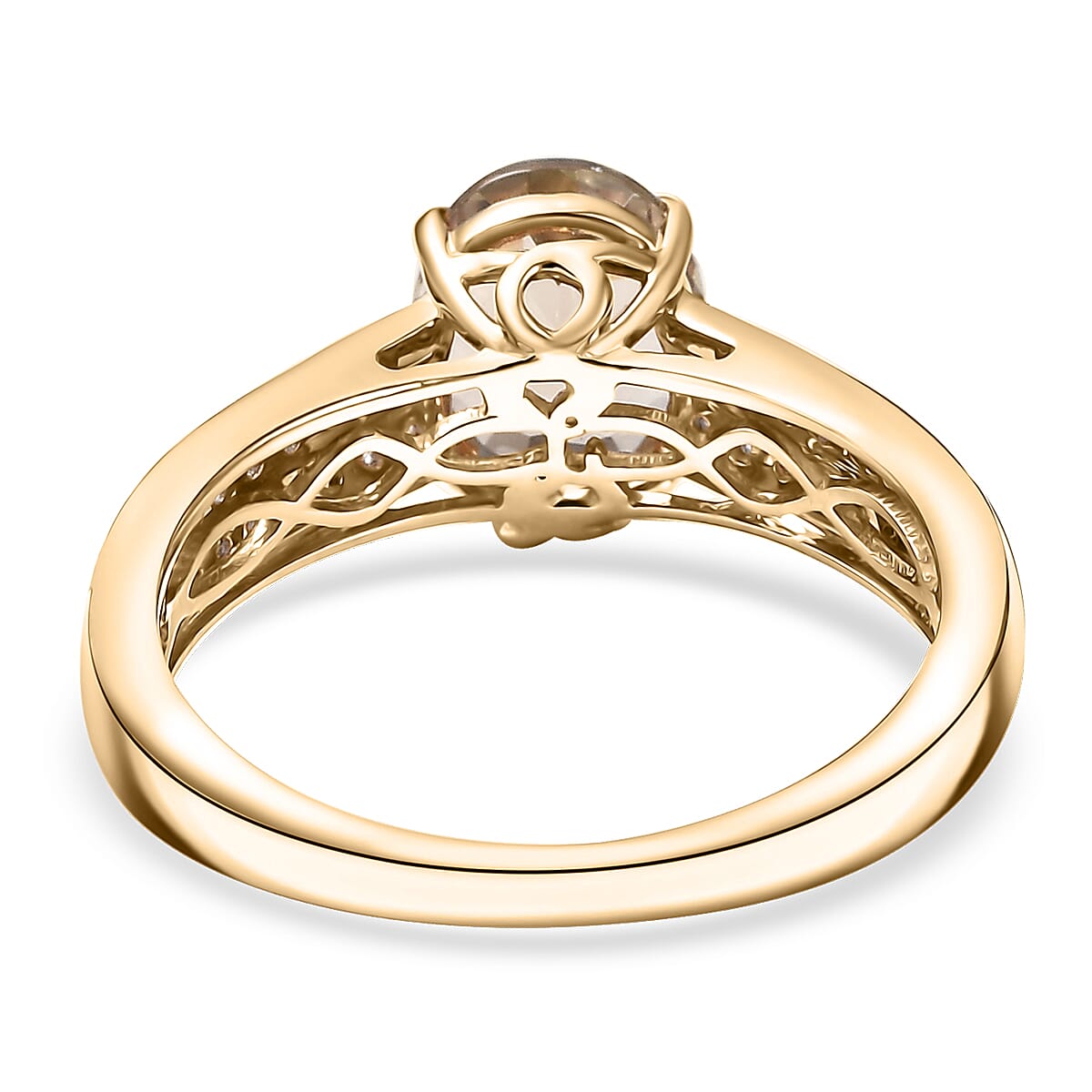 Certified & Appraised Luxoro AAA Turkizite and G-H I2 Diamond 2.33 ctw Ring in 14K Yellow Gold (Size 7.0) image number 4