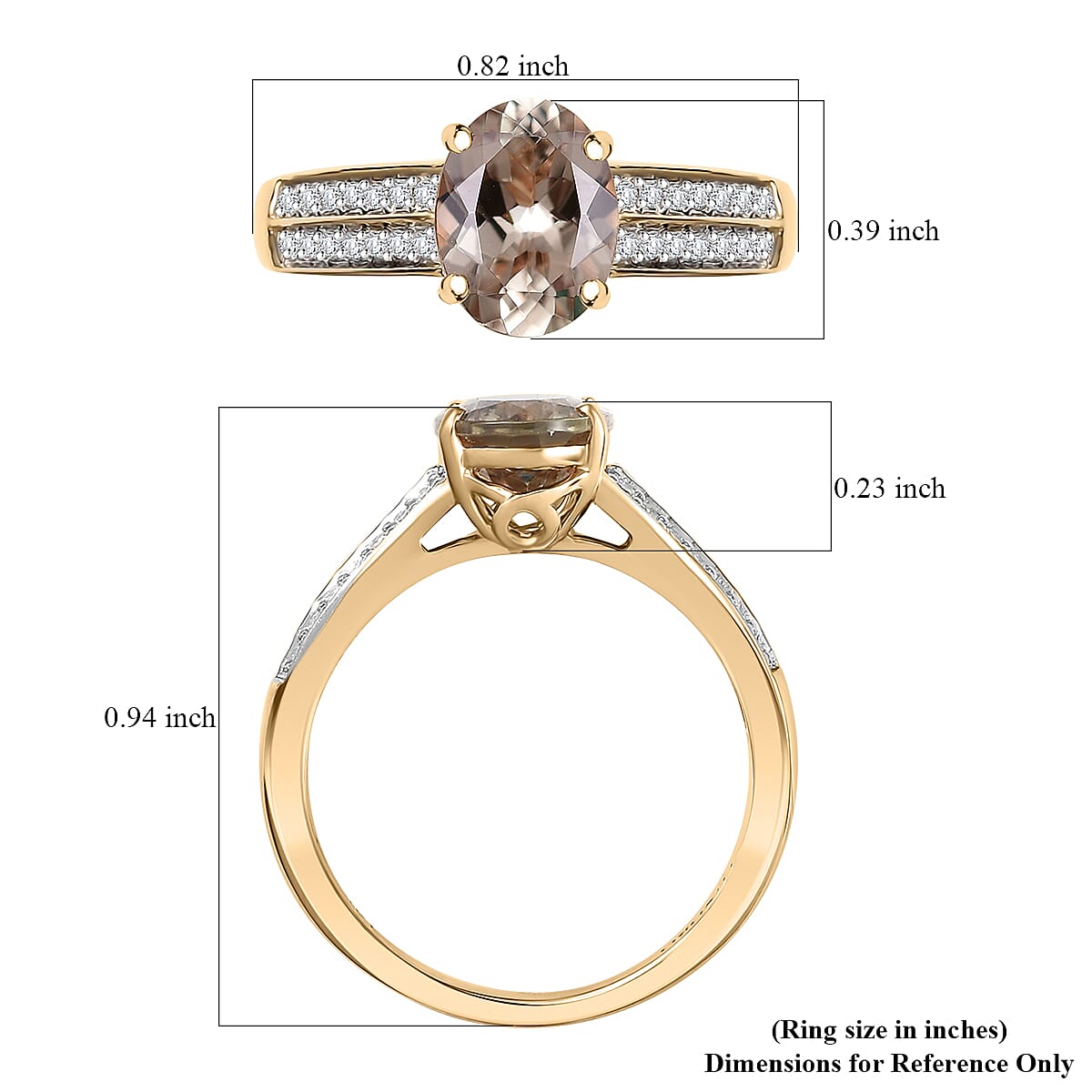 Certified & Appraised Luxoro AAA Turkizite and G-H I2 Diamond 2.33 ctw Ring in 14K Yellow Gold (Size 7.0) image number 5