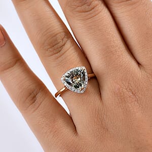 Certified & Appraised Luxoro AAA Turkizite and G-H I2 Diamond 3.42 ctw Ring in 14K Yellow Gold (Size 10.0)