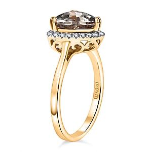 Certified & Appraised Luxoro AAA Turkizite and G-H I2 Diamond 3.42 ctw Ring in 14K Yellow Gold (Size 10.0)