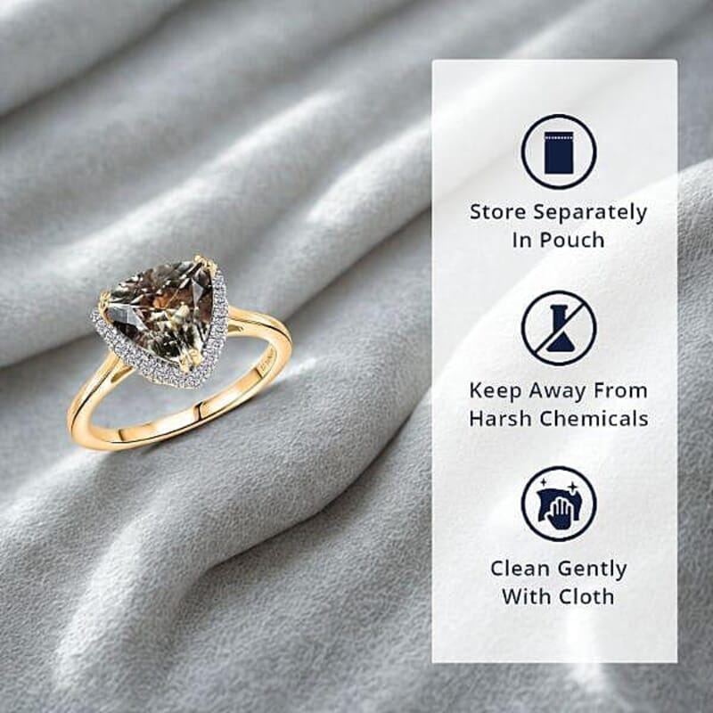 Certified & Appraised Luxoro 14K Yellow Gold AAA Turkizite, Diamond (G-H, I2) Ring (Size 5.0) 3.42 ctw