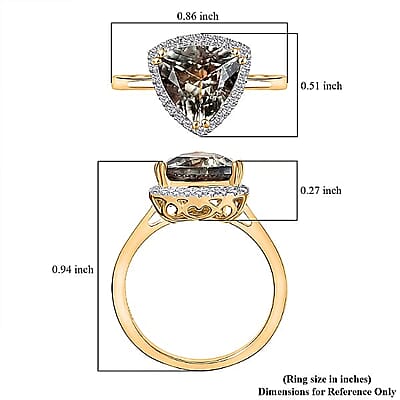 Certified & Appraised Luxoro 14K Yellow Gold AAA Turkizite, Diamond (G-H, I2) Ring (Size 5.0) 3.42 ctw