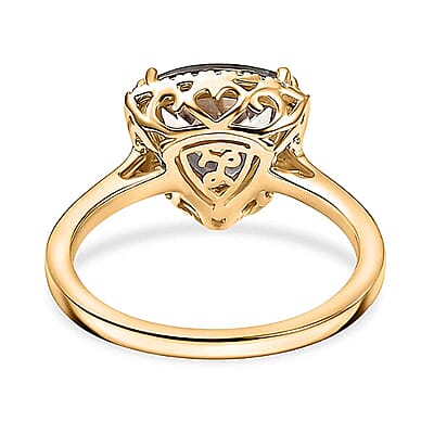 Certified & Appraised Luxoro 14K Yellow Gold AAA Turkizite, Diamond (G-H, I2) Ring (Size 5.0) 3.42 ctw