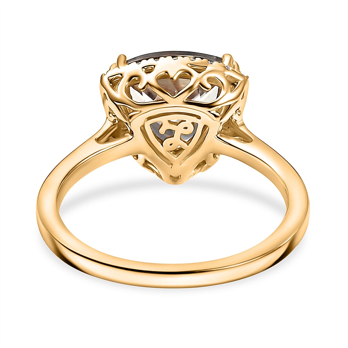 Certified & Appraised Luxoro AAA Turkizite and G-H I2 Diamond 3.42 ctw Ring in 14K Yellow Gold (Size 8.0) image number 4