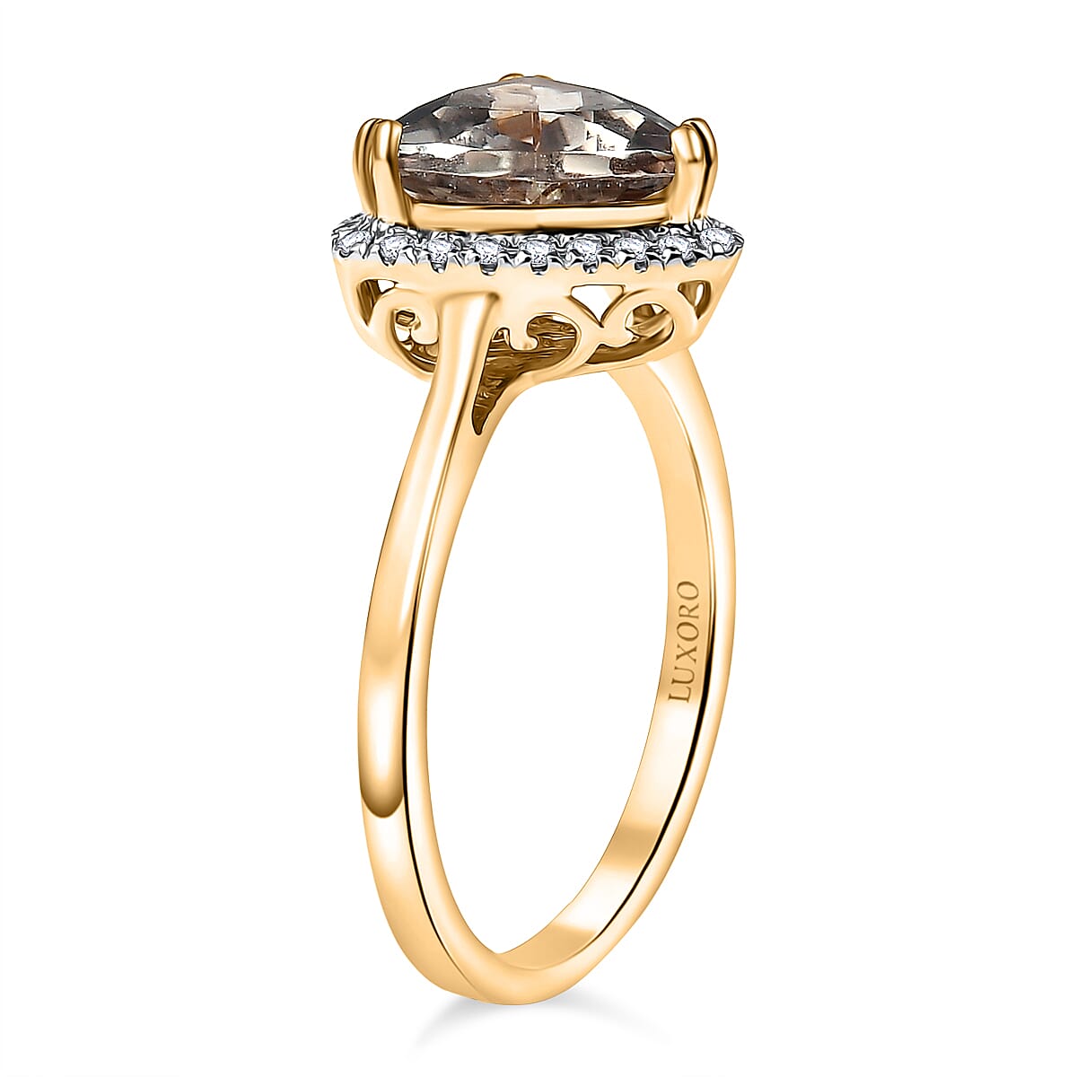 Certified & Appraised Luxoro AAA Turkizite and G-H I2 Diamond 3.42 ctw Ring in 14K Yellow Gold (Size 10.0) image number 3
