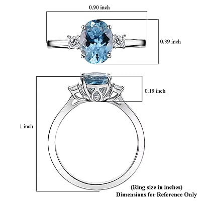 Certified & Appraised Luxoro 14K White Gold AAA Santa Maria Aquamarine, Diamond (G-H, I2) Ring (Size 5.0) 1.66 ctw