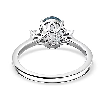 Certified & Appraised Luxoro 14K White Gold AAA Santa Maria Aquamarine, Diamond (G-H, I2) Ring (Size 5.0) 1.66 ctw