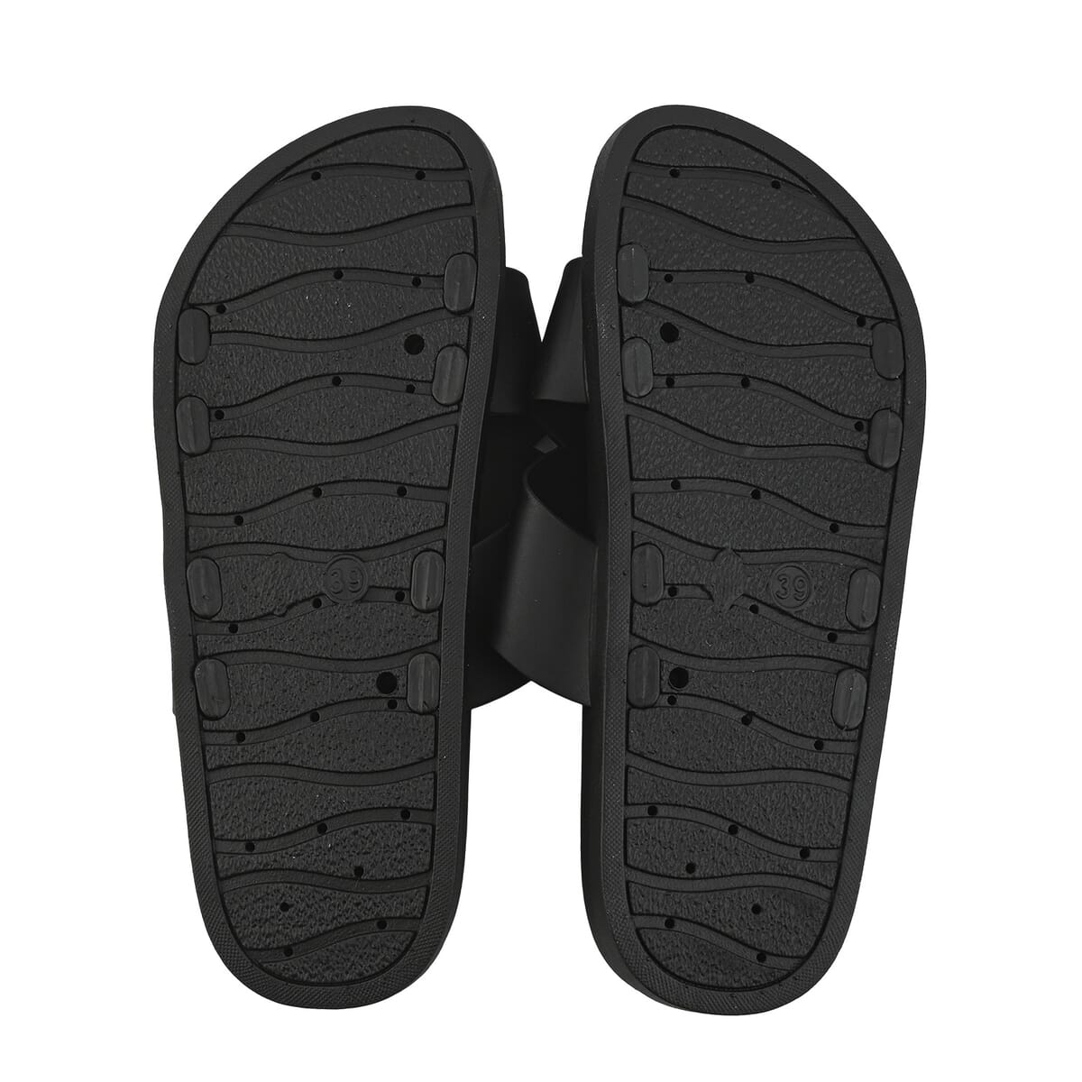 Women's Black Cross Strap Sandal - L image number 5