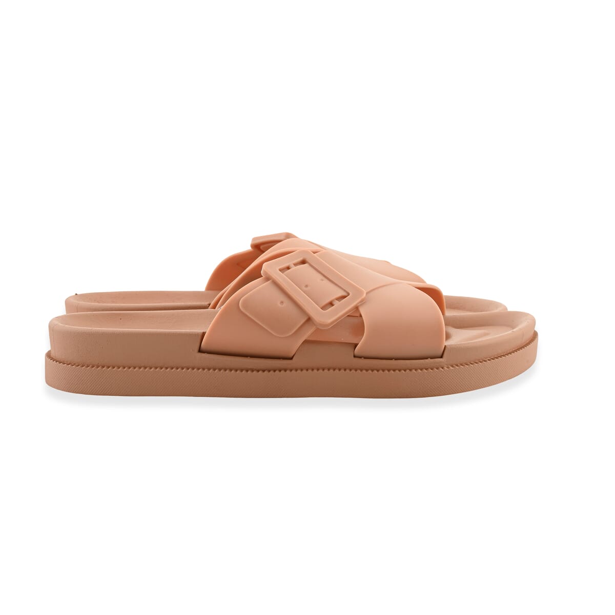 Women's Khaki Cross Strap Sandal -L image number 3