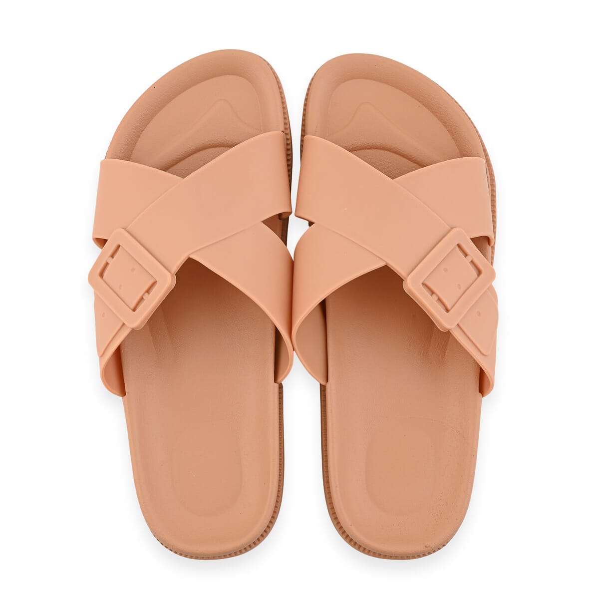 Women's Khaki Cross Strap Sandal -L image number 4