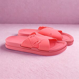 Women's Pink Cross Strap Sandal-XL