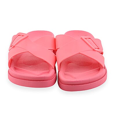 Women's Pink Cross Strap Sandal-XL