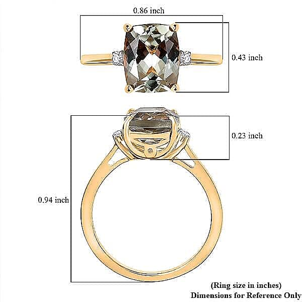 Certified & Appraised Luxoro 14K Yellow Gold AAA Turkizite, Diamond (G-H, I2) Ring (Size 5.0) 4.36 ctw