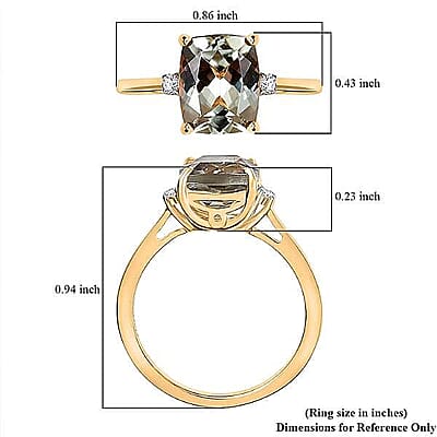 Certified & Appraised Luxoro 14K Yellow Gold AAA Turkizite, Diamond (G-H, I2) Ring (Size 5.0) 4.36 ctw