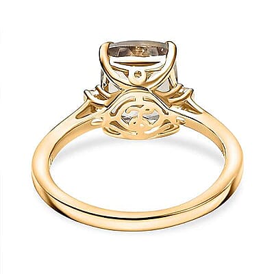 Certified & Appraised Luxoro 14K Yellow Gold AAA Turkizite, Diamond (G-H, I2) Ring (Size 5.0) 4.36 ctw