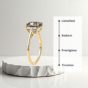 Certified & Appraised Luxoro AAA Turkizite and G-H I2 Diamond 4.36 ctw Ring in 14K Yellow Gold (Size 10.0)