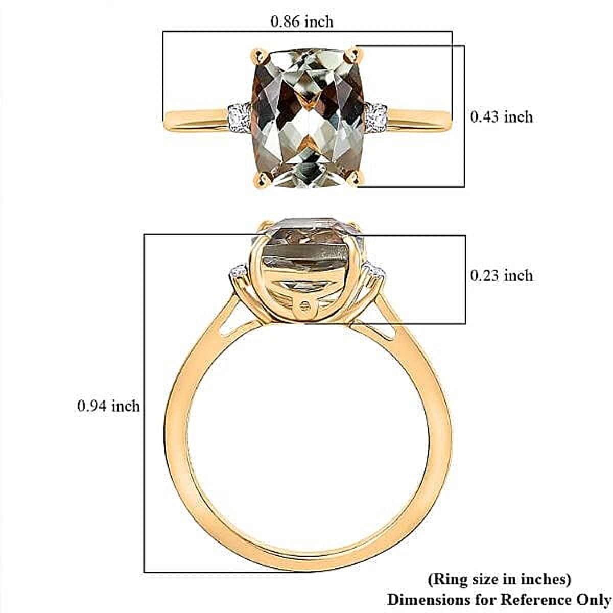 Certified & Appraised Luxoro AAA Turkizite and G-H I2 Diamond 4.36 ctw Ring in 14K Yellow Gold (Size 10.0) image number 5