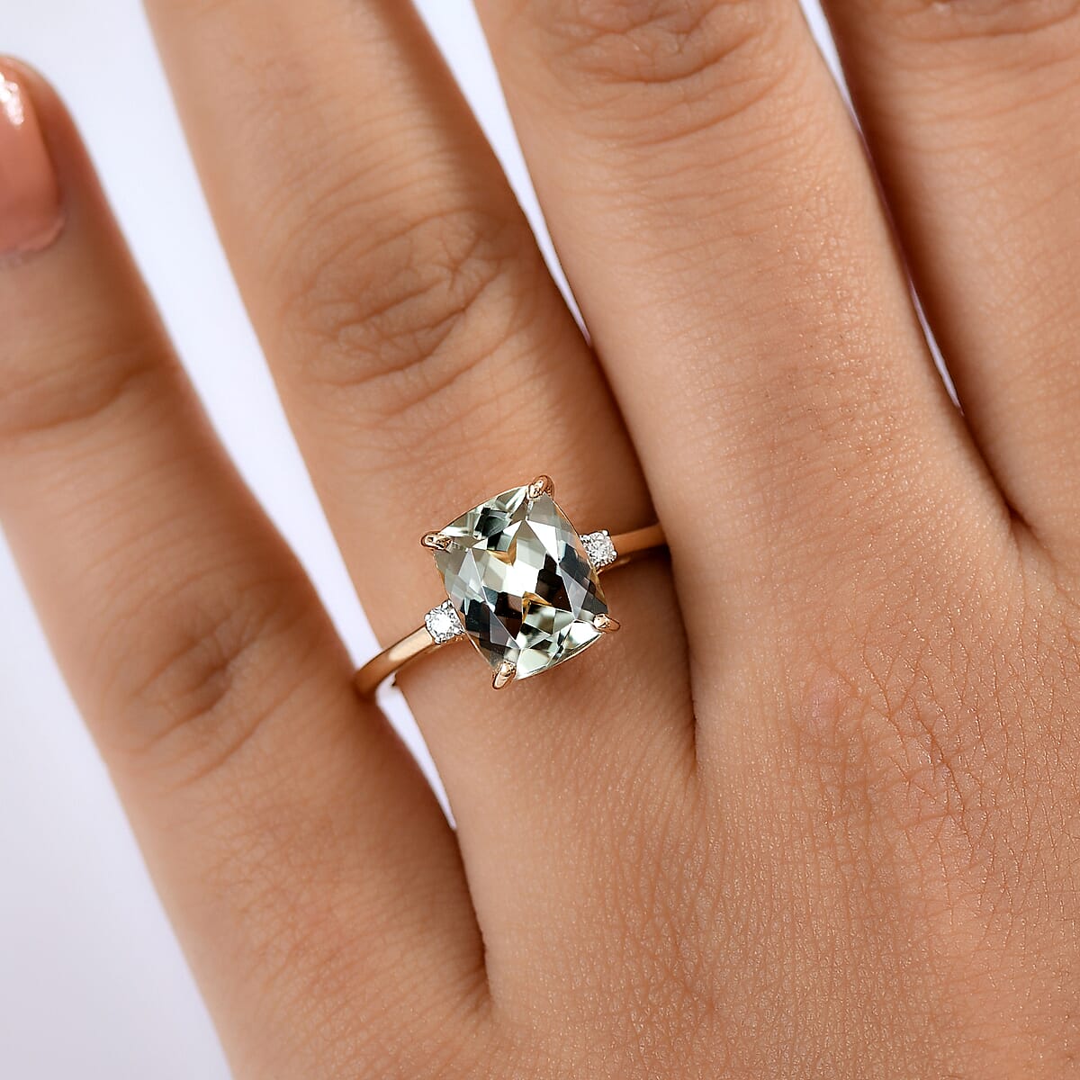 Certified & Appraised Luxoro AAA Turkizite and G-H I2 Diamond 4.36 ctw Ring in 14K Yellow Gold (Size 9.0) image number 2