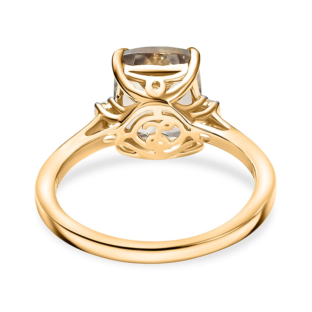 Certified & Appraised Luxoro AAA Turkizite and G-H I2 Diamond 4.36 ctw Ring in 14K Yellow Gold (Size 9.0) image number 4