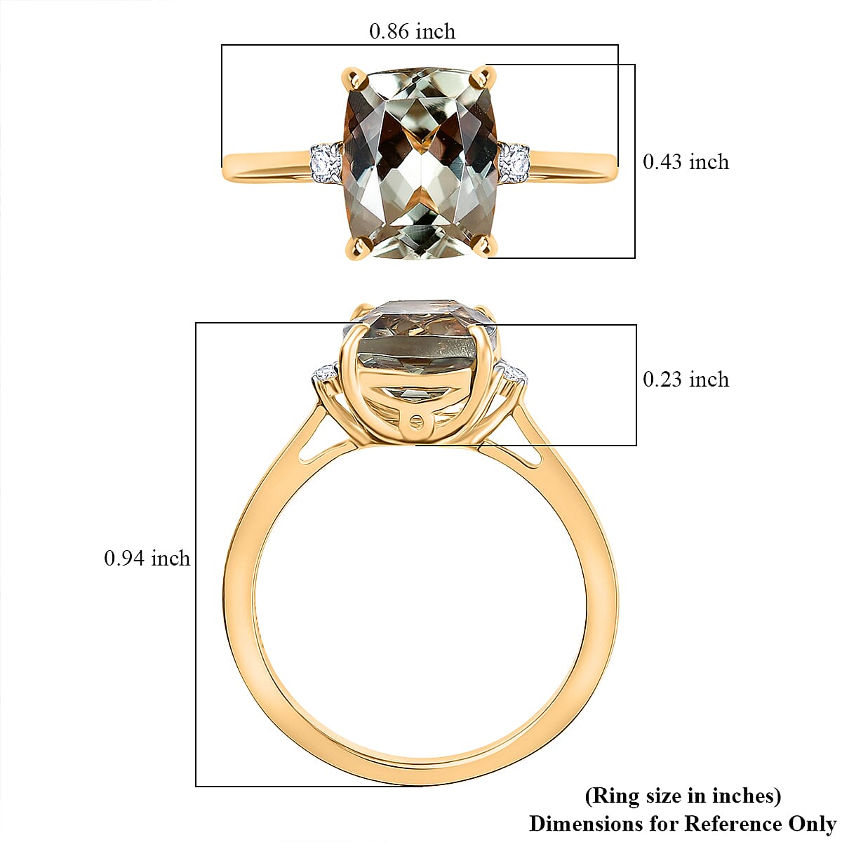 Certified & Appraised Luxoro AAA Turkizite and G-H I2 Diamond 4.36 ctw Ring in 14K Yellow Gold (Size 9.0) image number 5
