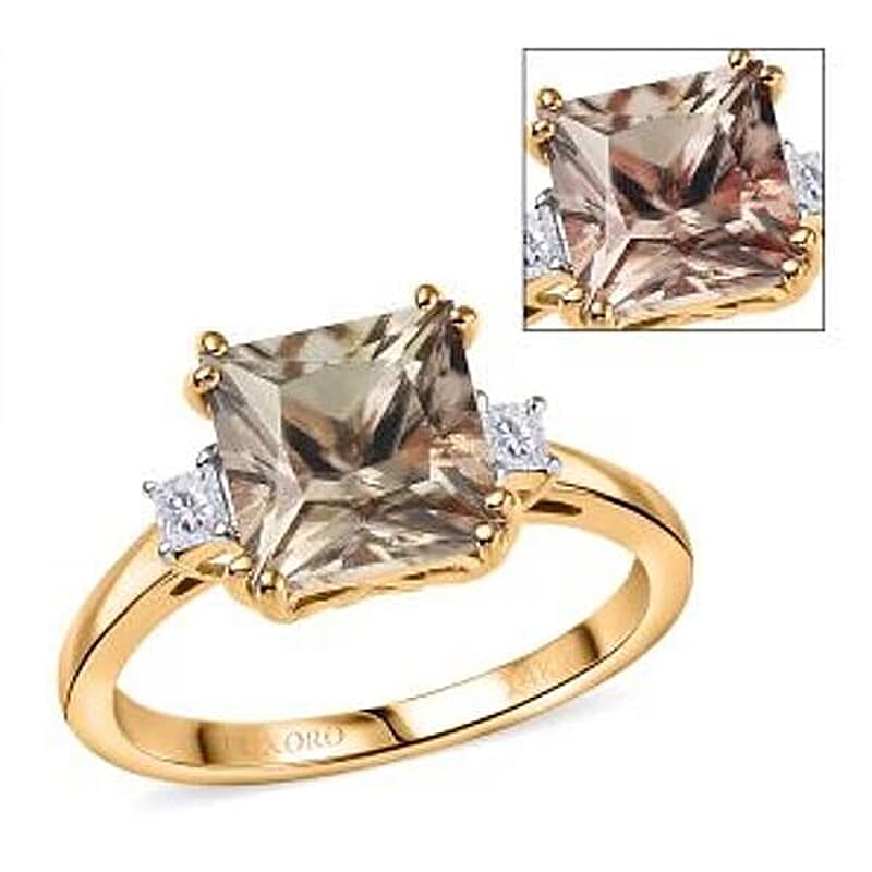Certified & Appraised Luxoro 14K Yellow Gold AAA Turkizite, Diamond (G-H, I2) Ring (Size 5.0) 3.00 ctw