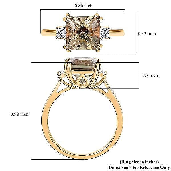 Certified & Appraised Luxoro 14K Yellow Gold AAA Turkizite, Diamond (G-H, I2) Ring (Size 5.0) 3.00 ctw