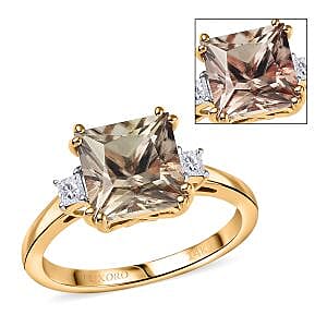 Certified & Appraised Luxoro AAA Turkizite and G-H I2 Diamond 3.00 ctw Ring in 14K Yellow Gold (Size 6.0)