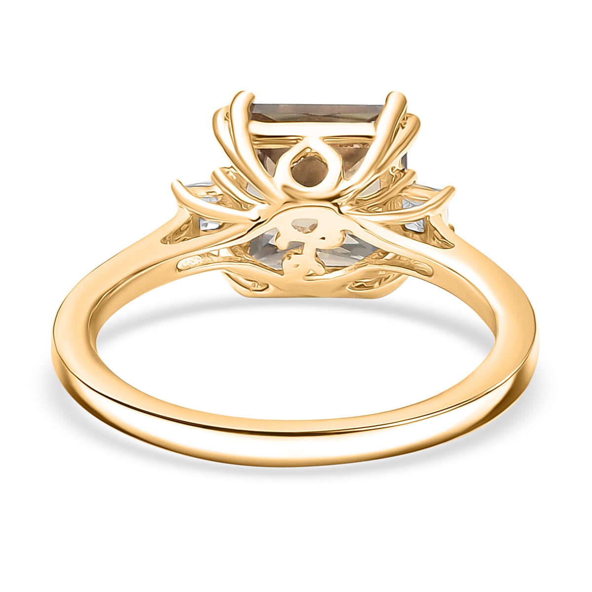Certified & Appraised Luxoro AAA Turkizite and G-H I2 Diamond 3.00 ctw Ring in 14K Yellow Gold (Size 6.0) image number 4