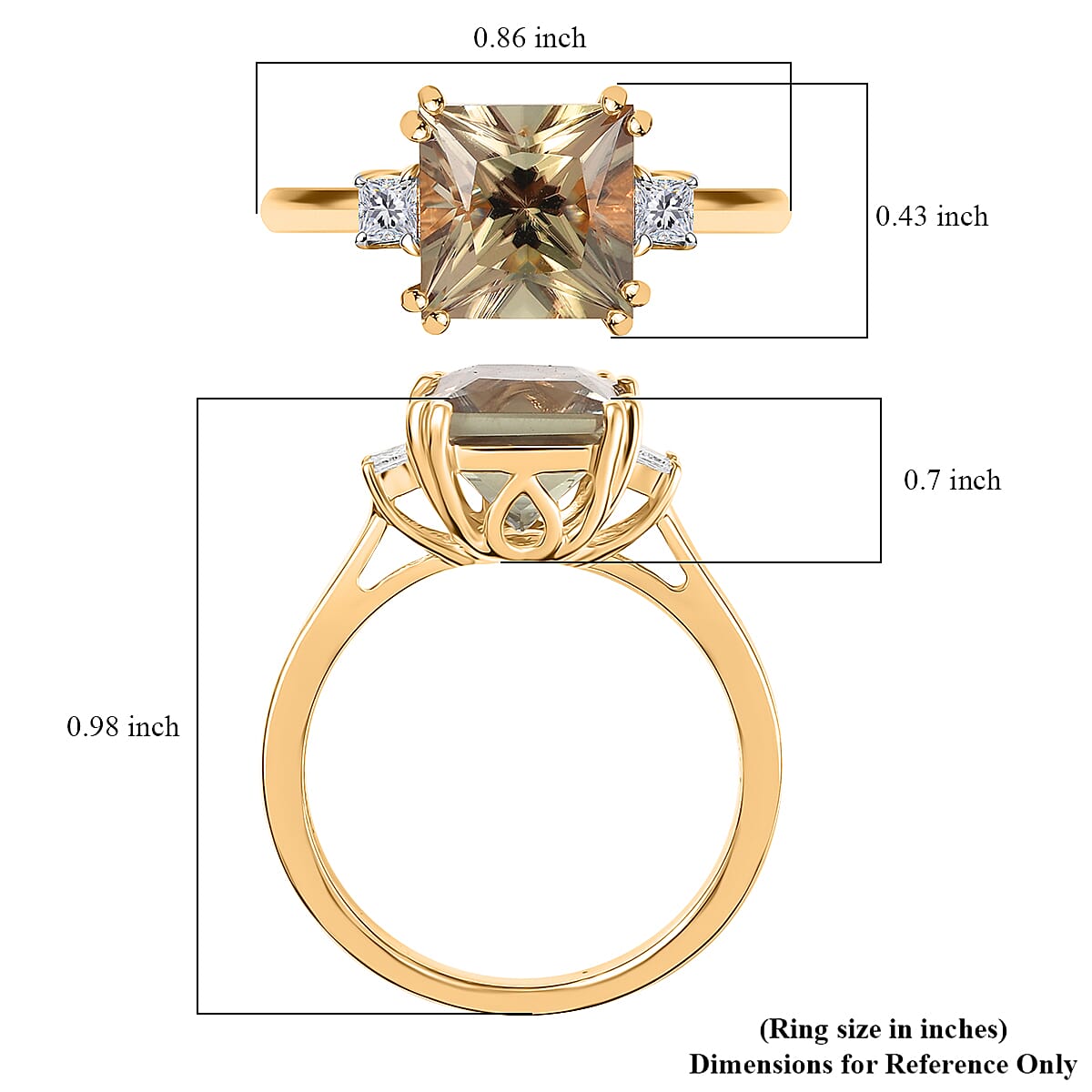 Certified & Appraised Luxoro AAA Turkizite and G-H I2 Diamond 3.00 ctw Ring in 14K Yellow Gold (Size 6.0) image number 5