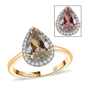 Certified & Appraised Luxoro AAA Turkizite and G-H I2 Diamond 2.44 ctw Ring in 14K Yellow Gold (Size 10.0)
