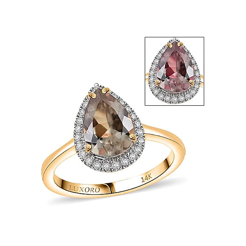 Certified & Appraised Luxoro 14K Yellow Gold AAA Turkizite, Diamond (G-H, I2) Ring (Size 5.0) 2.44 ctw