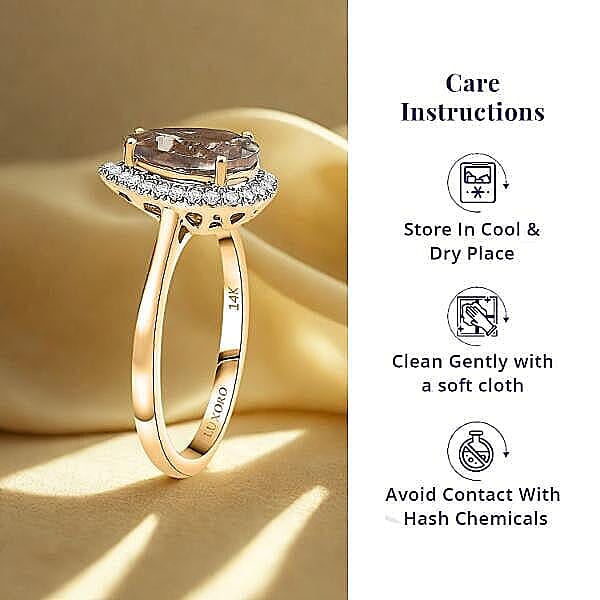 Certified & Appraised Luxoro 14K Yellow Gold AAA Turkizite, Diamond (G-H, I2) Ring (Size 5.0) 2.44 ctw
