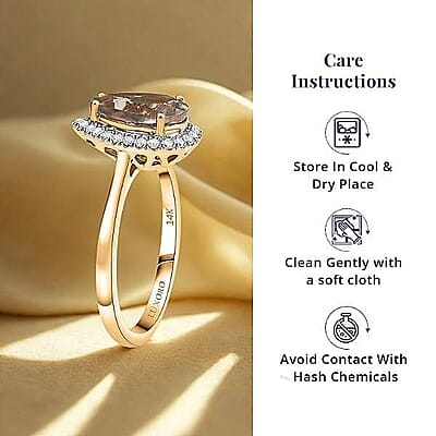 Certified & Appraised Luxoro 14K Yellow Gold AAA Turkizite, Diamond (G-H, I2) Ring (Size 5.0) 2.44 ctw