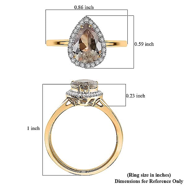 Certified & Appraised Luxoro 14K Yellow Gold AAA Turkizite, Diamond (G-H, I2) Ring (Size 5.0) 2.44 ctw