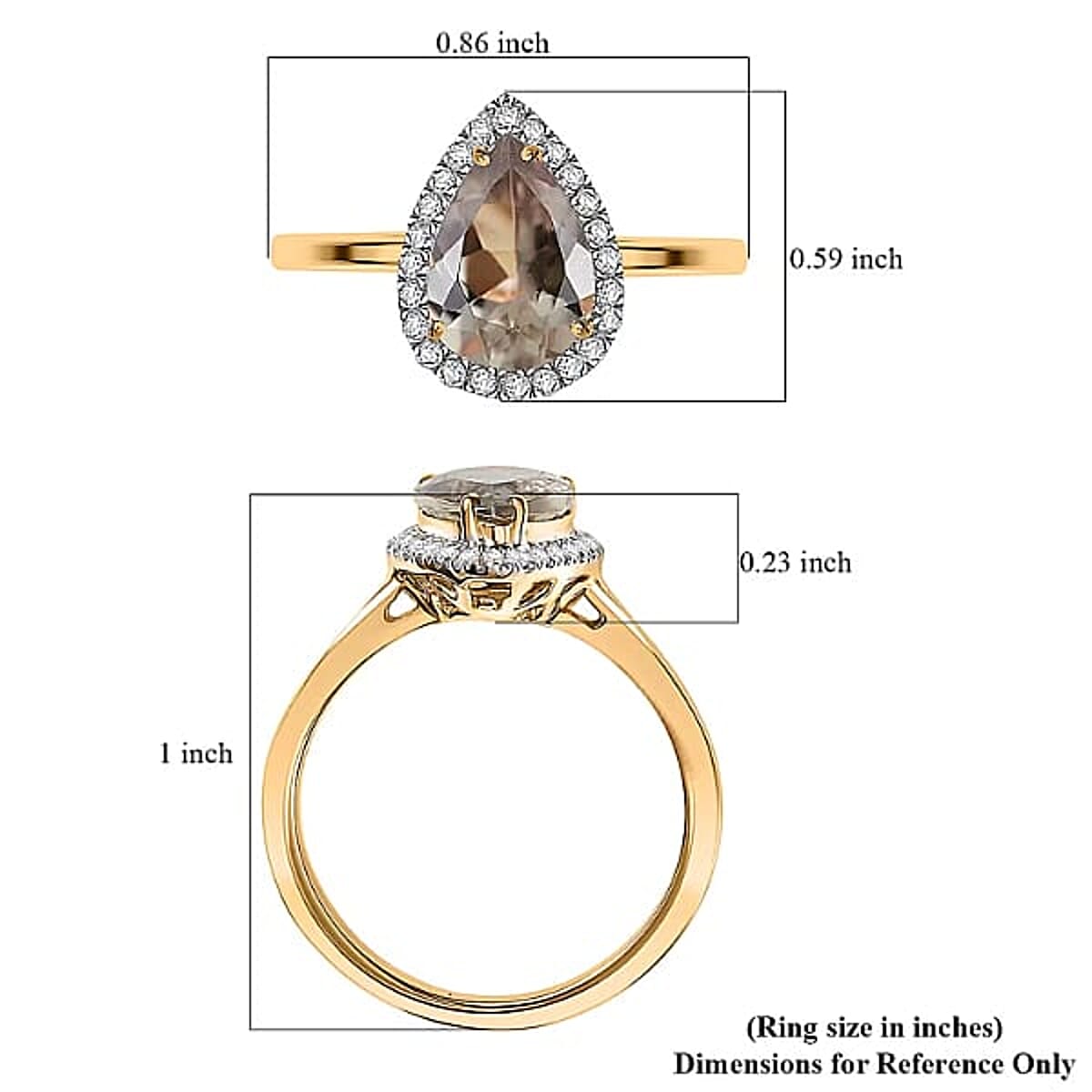 Certified & Appraised Luxoro AAA Turkizite and G-H I2 Diamond 2.44 ctw Ring in 14K Yellow Gold (Size 10.0) image number 5