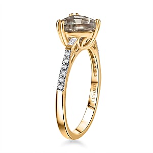 Certified & Appraised Luxoro AAA Turkizite and G-H I2 Diamond 2.20 ctw Ring in 14K Yellow Gold (Size 10.0)