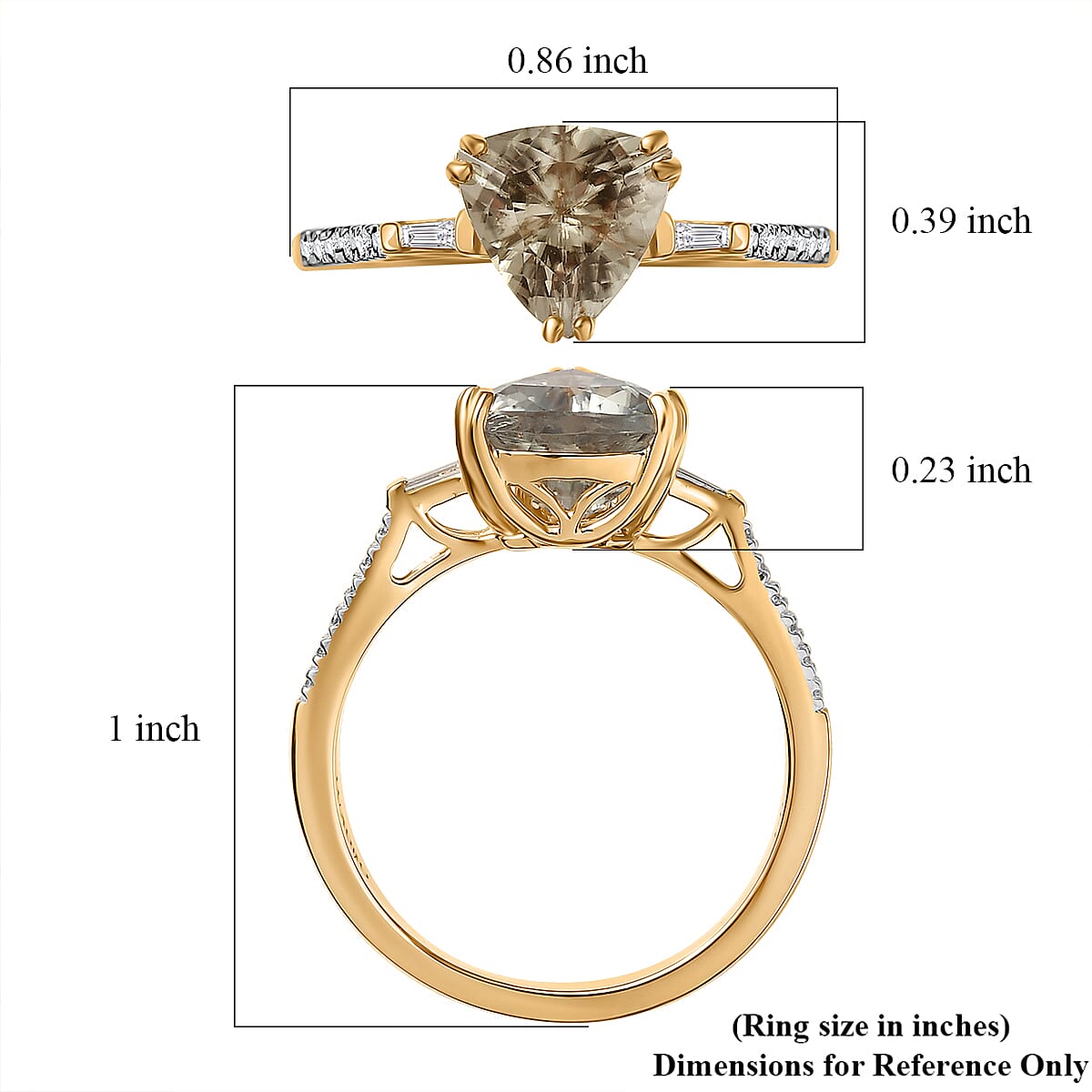 Certified & Appraised Luxoro AAA Turkizite and G-H I2 Diamond 2.20 ctw Ring in 14K Yellow Gold image number 5