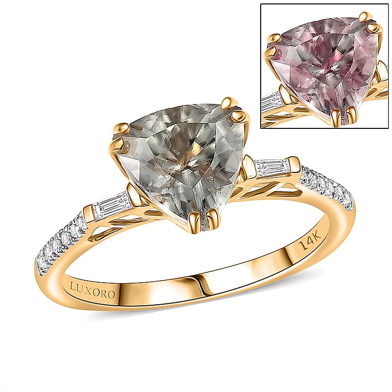 Certified & Appraised Luxoro 14K Yellow Gold AAA Turkizite, Diamond (G-H, I2) Ring (Size 5.0) 2.20 ctw