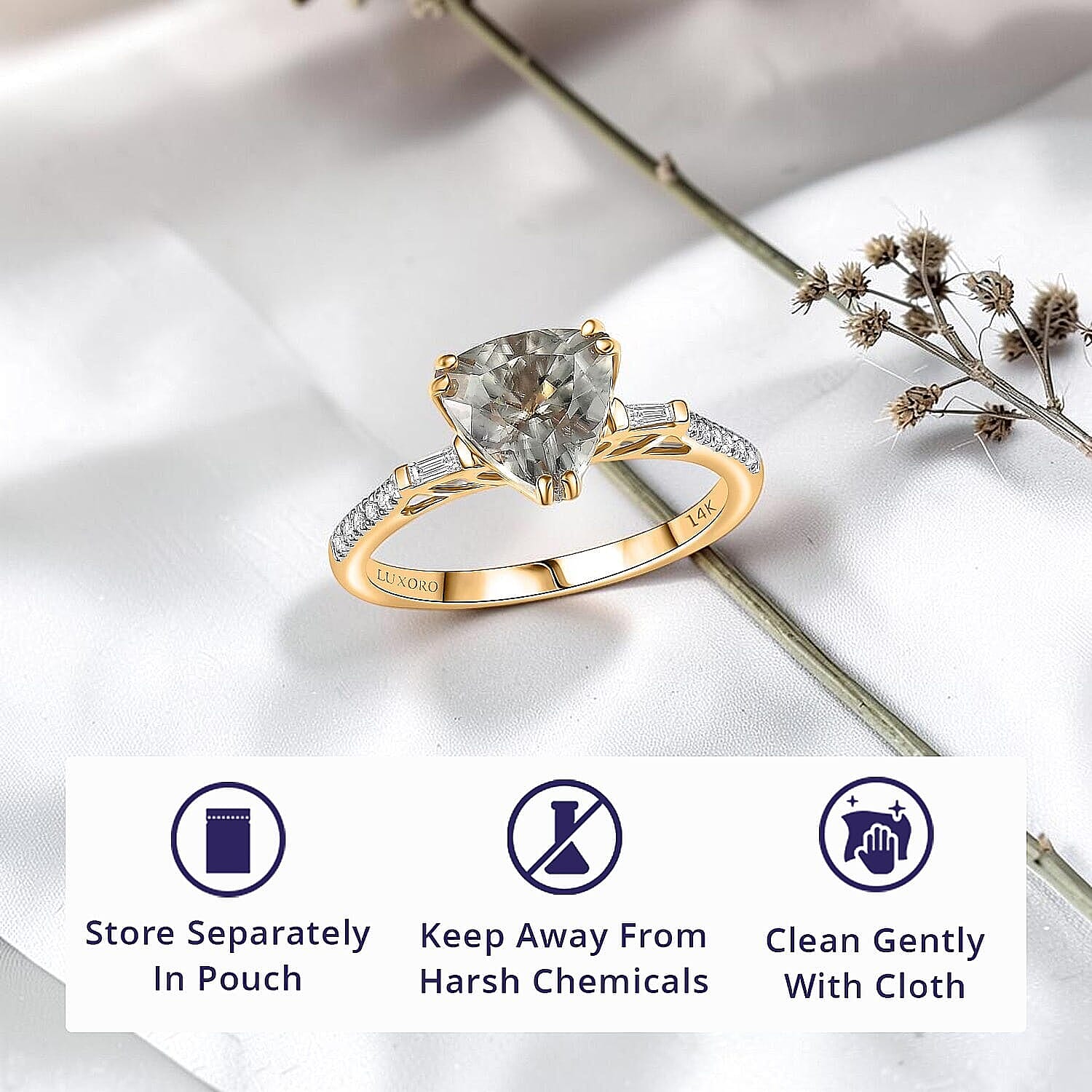 Certified & Appraised Luxoro 14K Yellow Gold AAA Turkizite, Diamond (G-H, I2) Ring (Size 5.0) 2.20 ctw