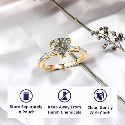 Certified & Appraised Luxoro 14K Yellow Gold AAA Turkizite, Diamond (G-H, I2) Ring (Size 5.0) 2.20 ctw
