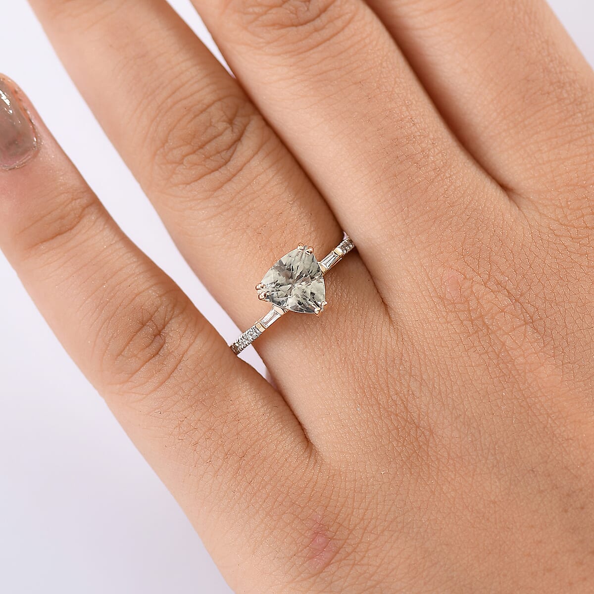 Certified & Appraised Luxoro AAA Turkizite and G-H I2 Diamond 2.20 ctw Ring in 14K Yellow Gold image number 2